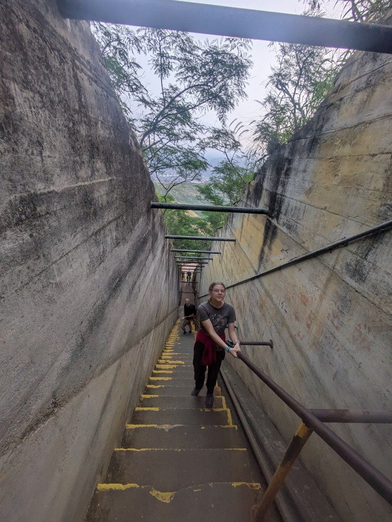 Stairs along the Diamond Head Crater Summit Trail