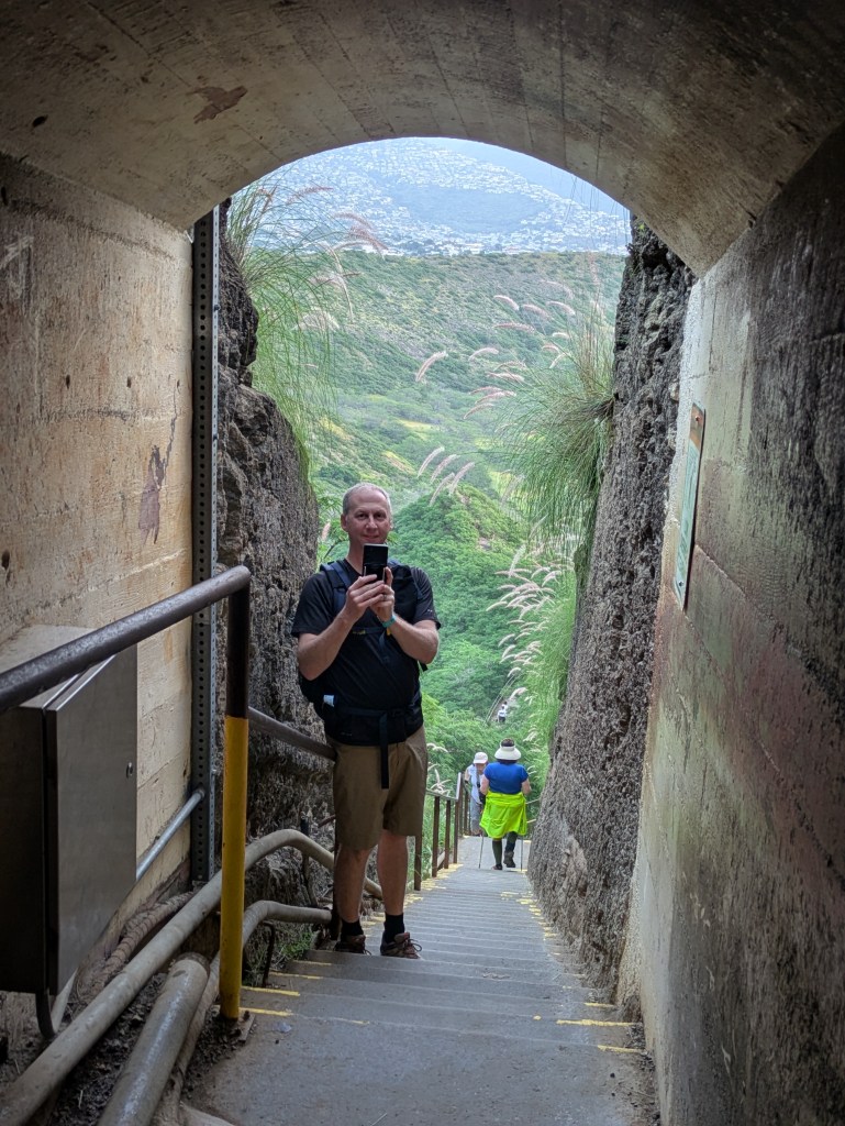 Stairs along the Diamond Head Crater Summit Trail