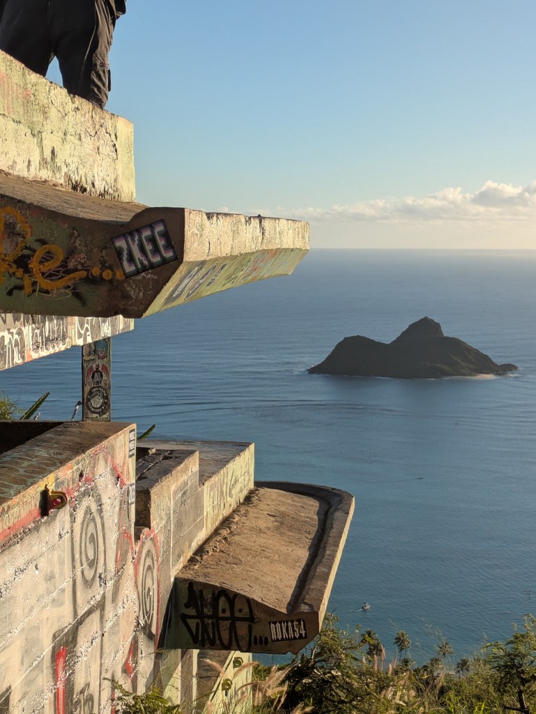 View of The Mokes from a pillbox, or military lookout.