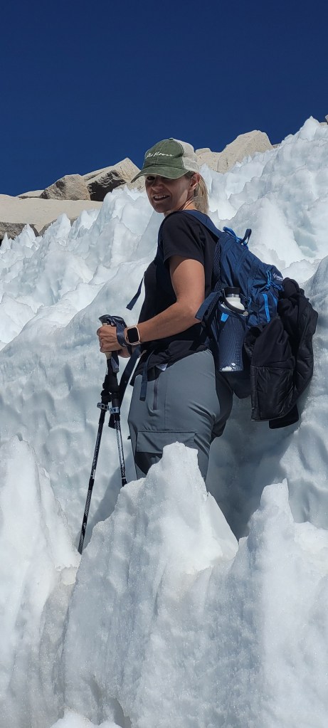 Snow and ice along the final stretch of the Mt. Whitney Summit Trail